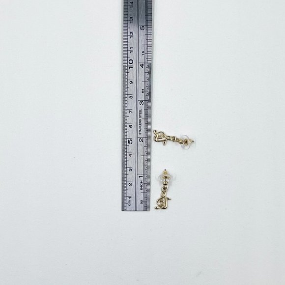 Sweet Little Musical Note Shiny Gold Tone Post Earrings - Picture 4 of 5